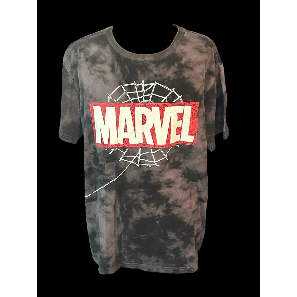 Spider-Man: Across The‎ Spider-Verse MARVEL Black Tide Dye T-Shirt Men's Medium
